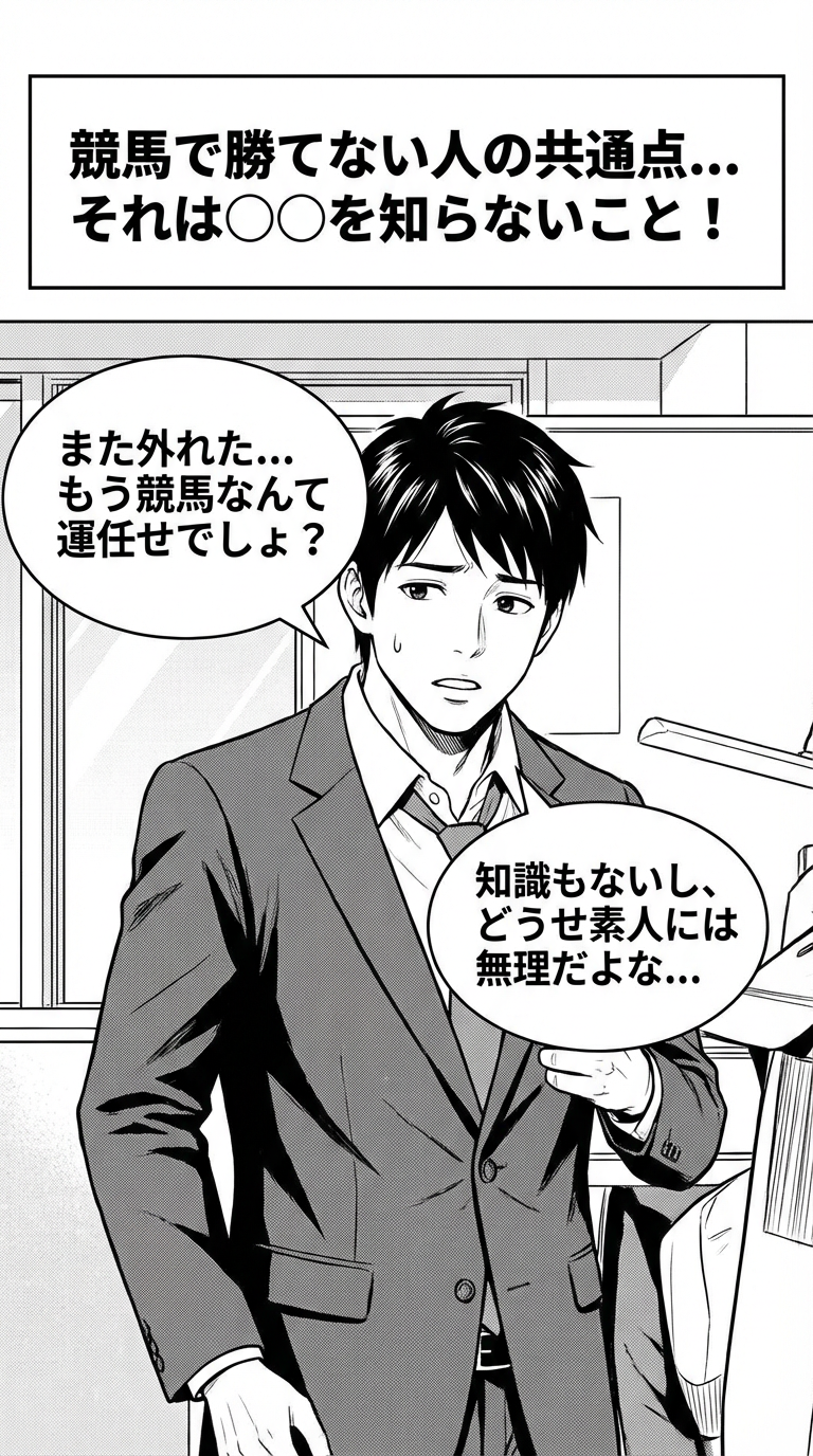 競馬で負け続ける男性の悩み